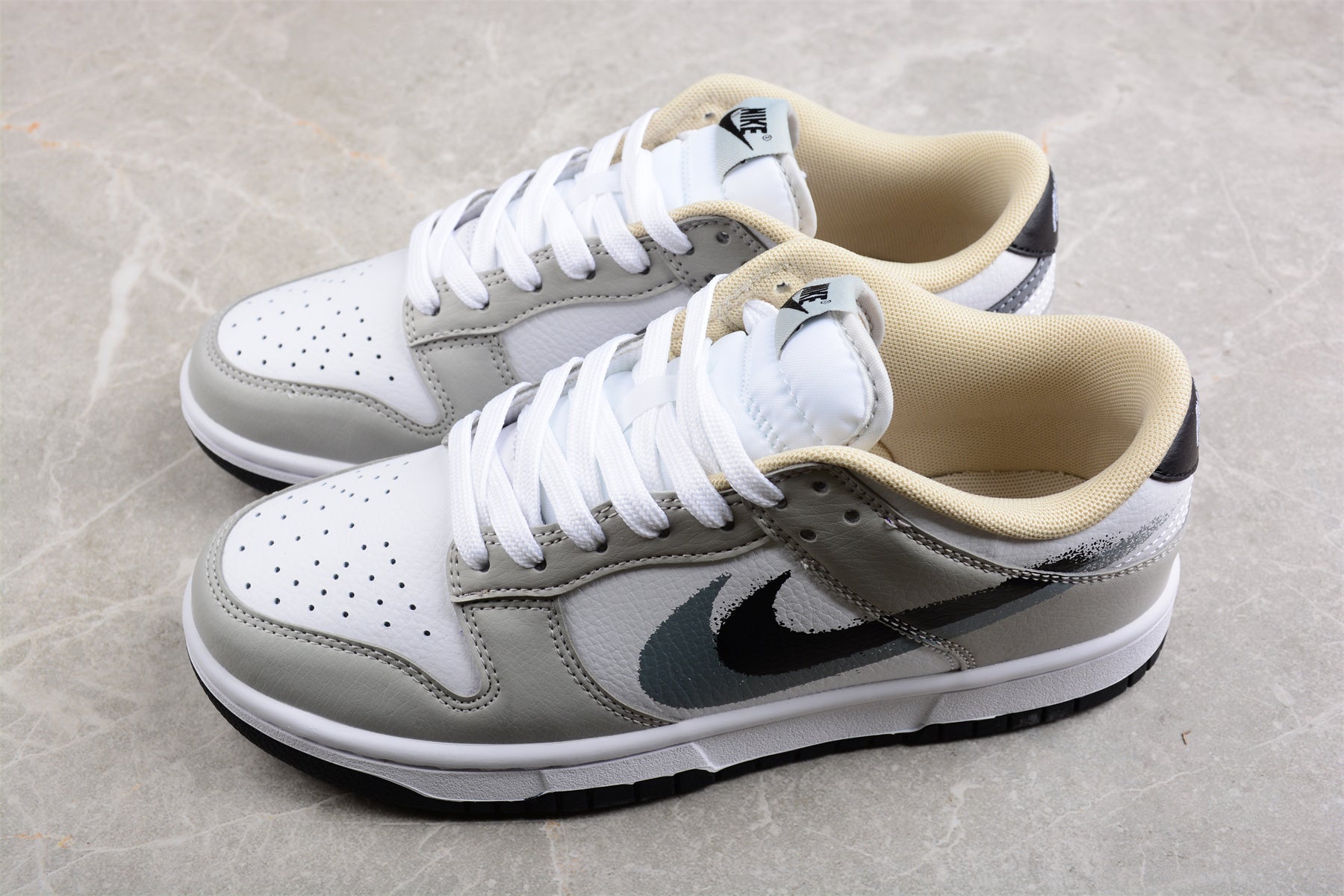 Nike Dunk Low "Spray Paint" Swoosh Gray
