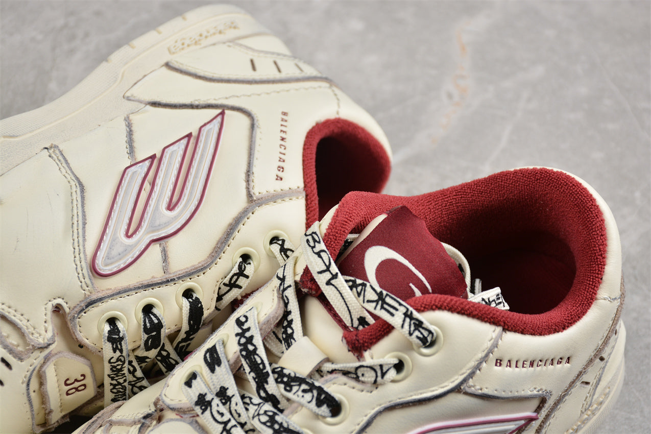  Balenciaga Hamptons Worn Out Off White/Red 