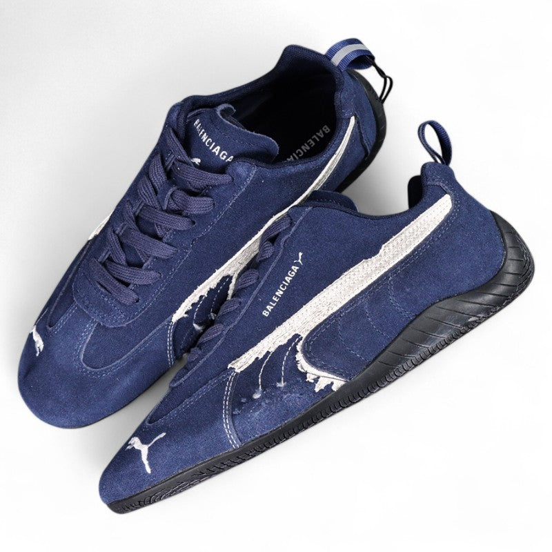 Balenciaga Speedcat Suede in Navy White Black