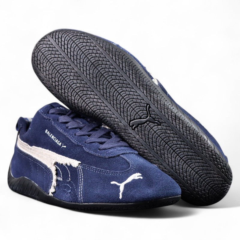 Balenciaga Speedcat Suede in Navy White Black