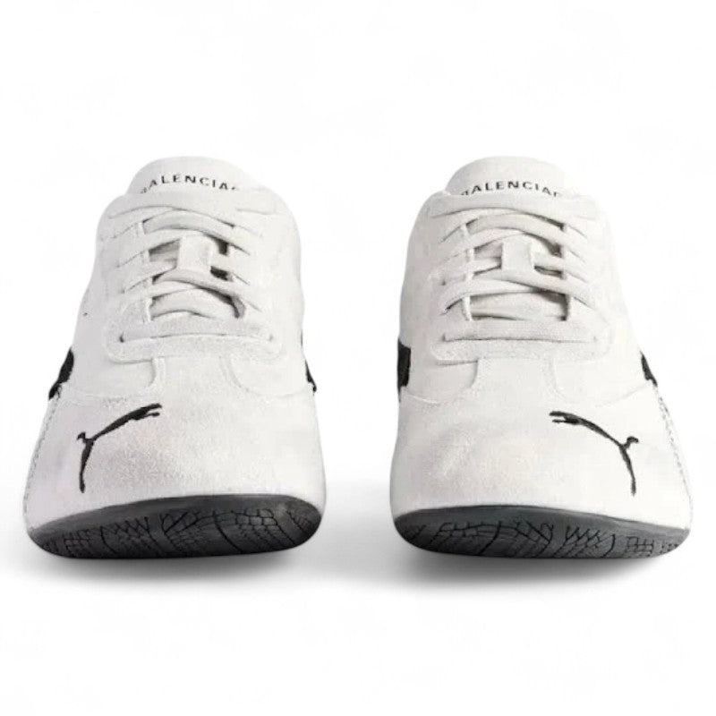 Balenciaga Speedcat Suede in White &amp; Black