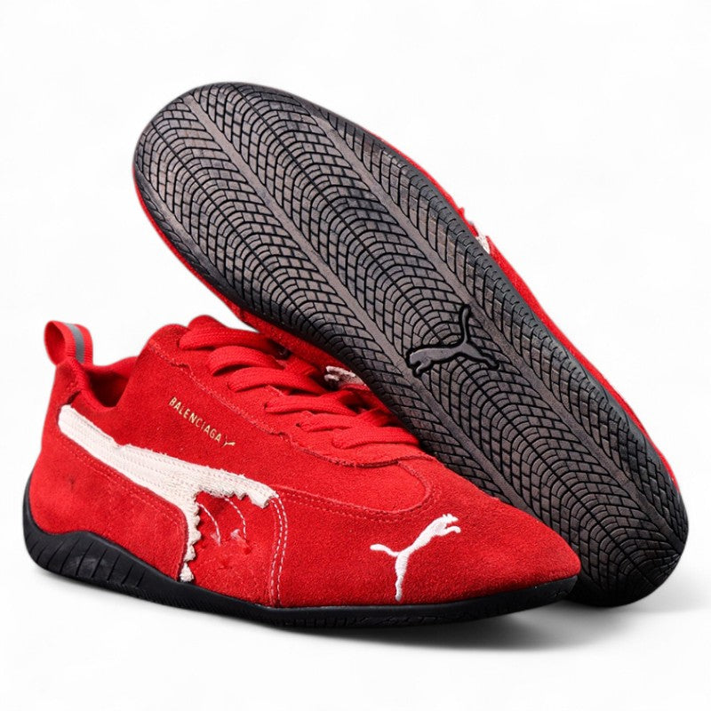 Balenciaga Speedcat Suede in Red White Black