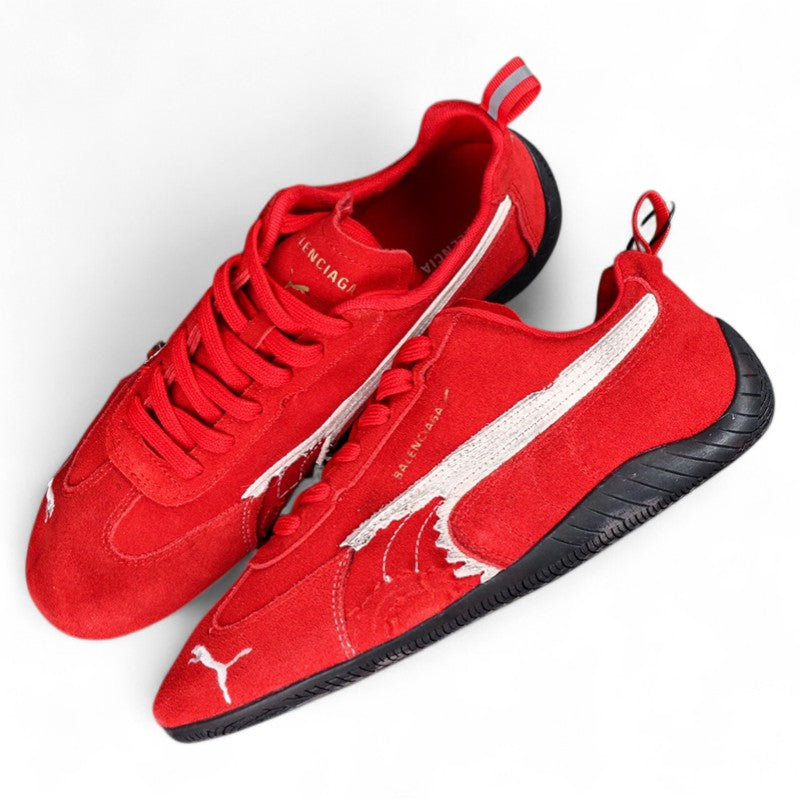 Balenciaga Speedcat Suede in Red White Black