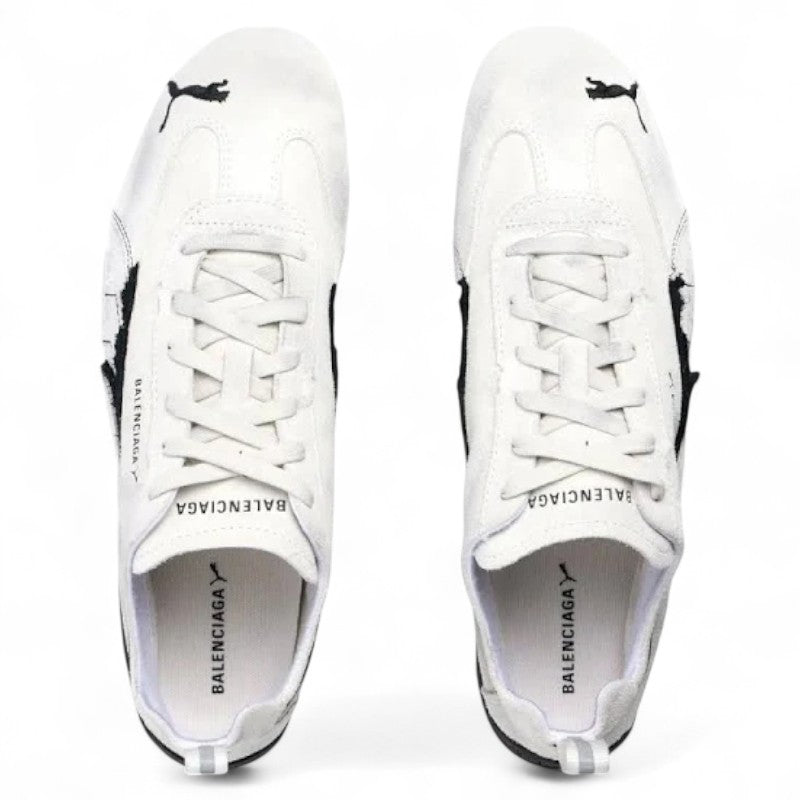 Balenciaga Speedcat Suede in White &amp; Black