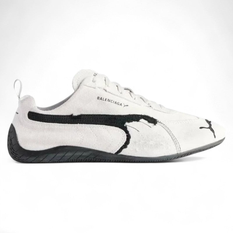 Balenciaga Speedcat Suede in White & Black