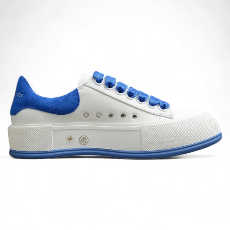 Alexander McQueen Vulcanized Low-Top Sneakers – White Royal Blue