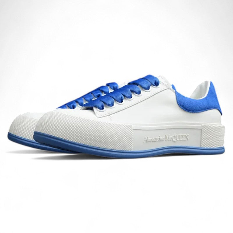 Alexander McQueen Vulcanized Low-Top Sneakers – White Royal Blue