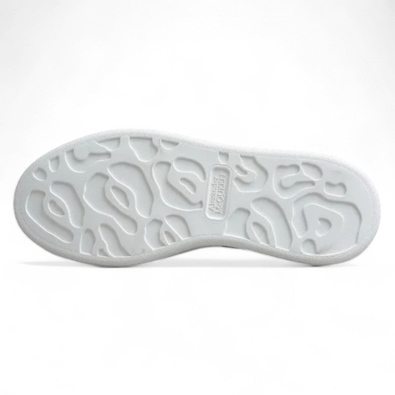 Alexander McQueen White Oversized Sneaker with Pink Suede Heel Tab