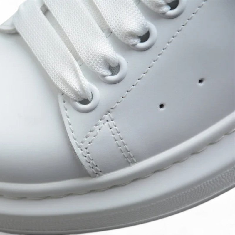 Alexander McQueen White Oversized Sneaker with Pink Suede Heel Tab