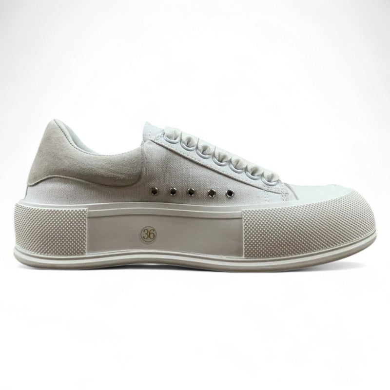 Alexander McQueen Vulcanized Low-Top Sneakers – White