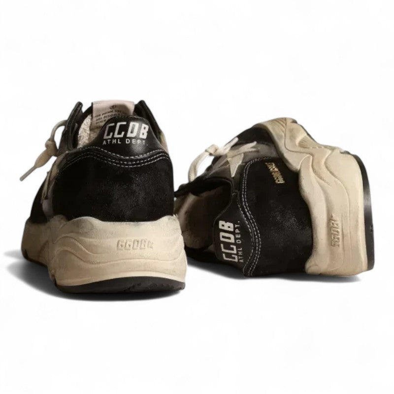 Running Sole sneakers in black nappa leather and suede with white leather star - Best Reps Website 2025