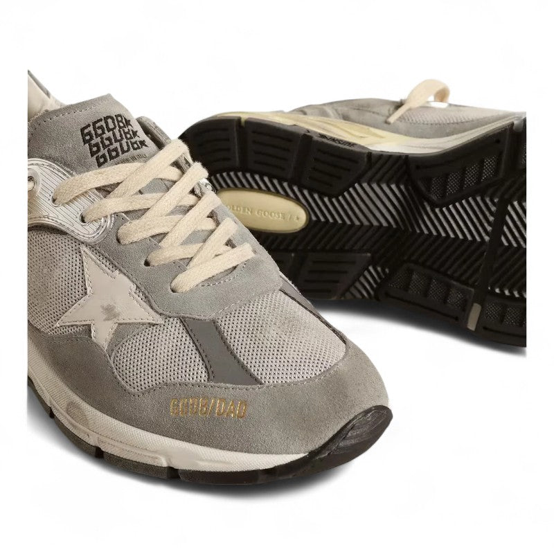 Dad-Star in suede and silver mesh with white leather star and heel tab - Best Reps Website 2025