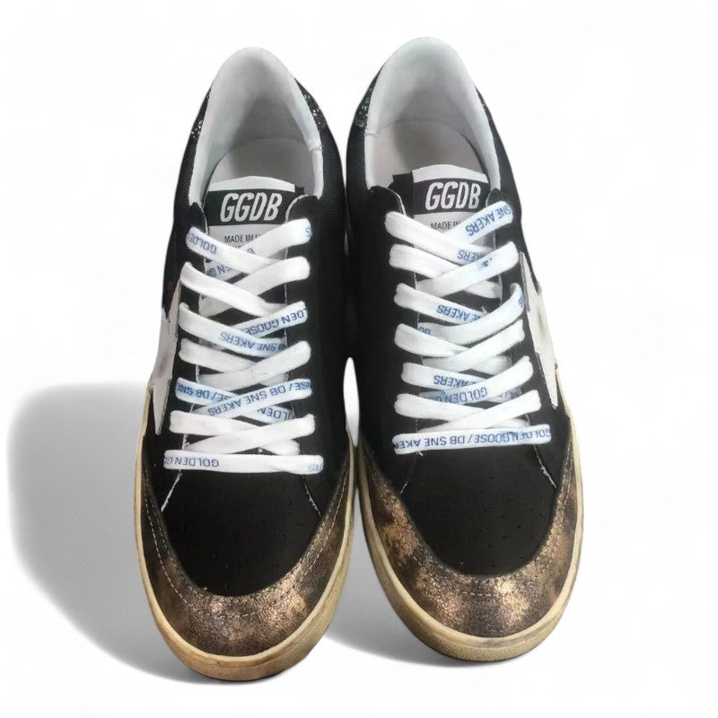 Black canvas Ball Star sneakers with platinum-colored star - Best Reps Website 2025