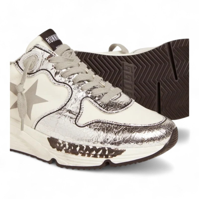 Silver and white Running Sole sneakers
