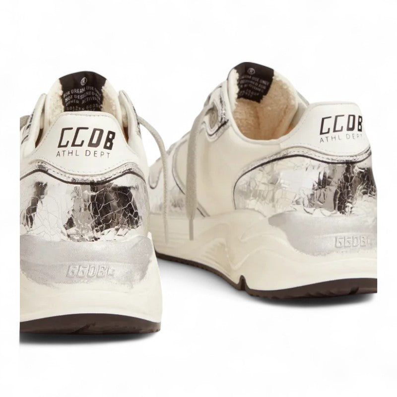 Silver and white Running Sole sneakers