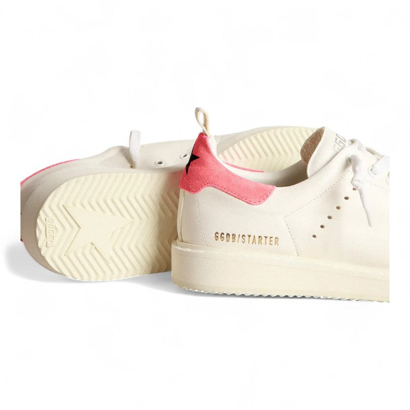 Starter sneakers in white nappa leather with pink suede heel tab - Best Reps Website 2025