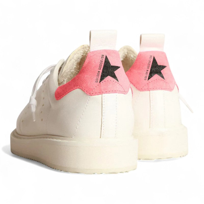 Starter sneakers in white nappa leather with pink suede heel tab - Best Reps Website 2025