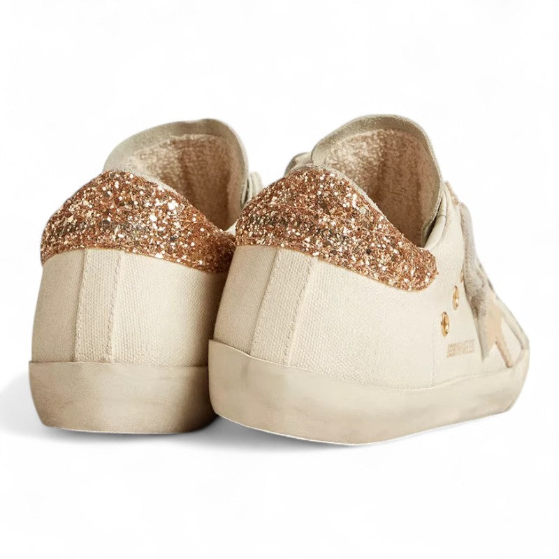 Super-Star LTD sneakers in canvas with a sand-colored star and glitter heel tab - Best Reps Website 2025