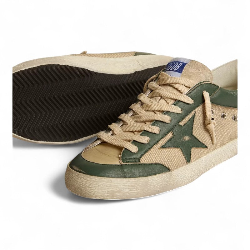 Super-Star LTD sneakers in cream mesh and green nappa leather with a matching nappa star - Best Reps Website 2025