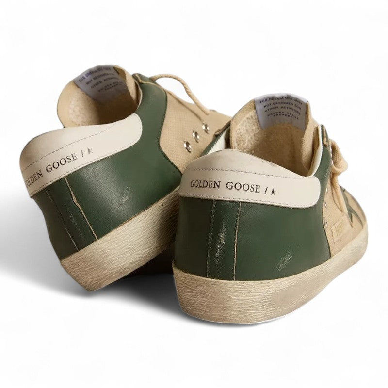Super-Star LTD sneakers in cream mesh and green nappa leather with a matching nappa star - Best Reps Website 2025