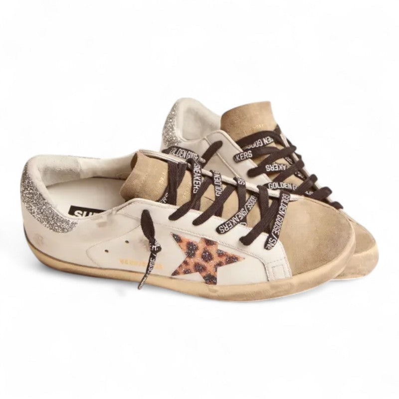 The Super-Star LTD sneakers with a leopard-print crystal star and silver-colored crystal heel tab - Best Reps Website 2025