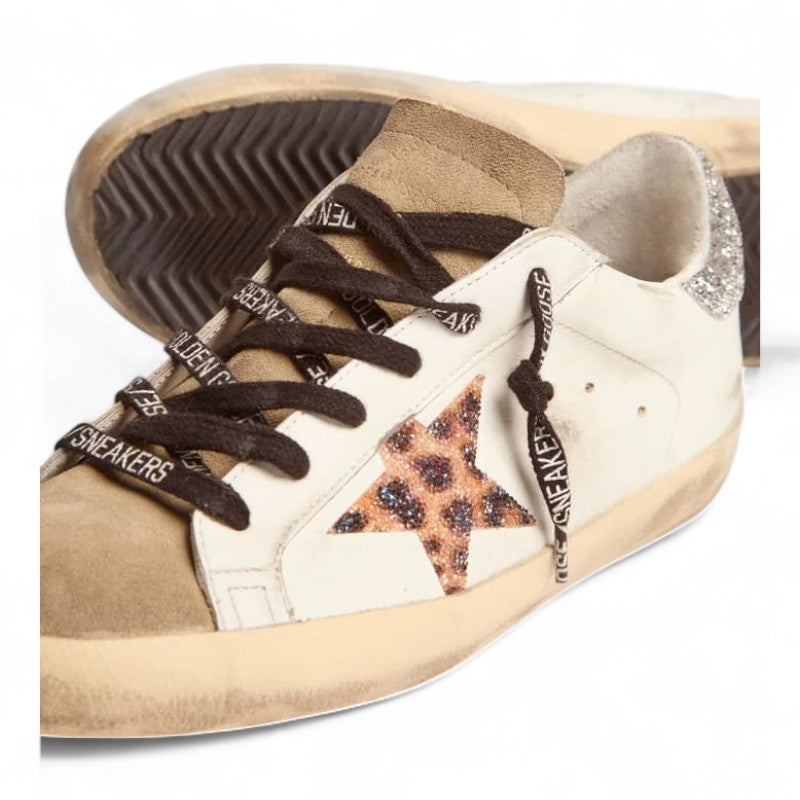 The Super-Star LTD sneakers with a leopard-print crystal star and silver-colored crystal heel tab - Best Reps Website 2025