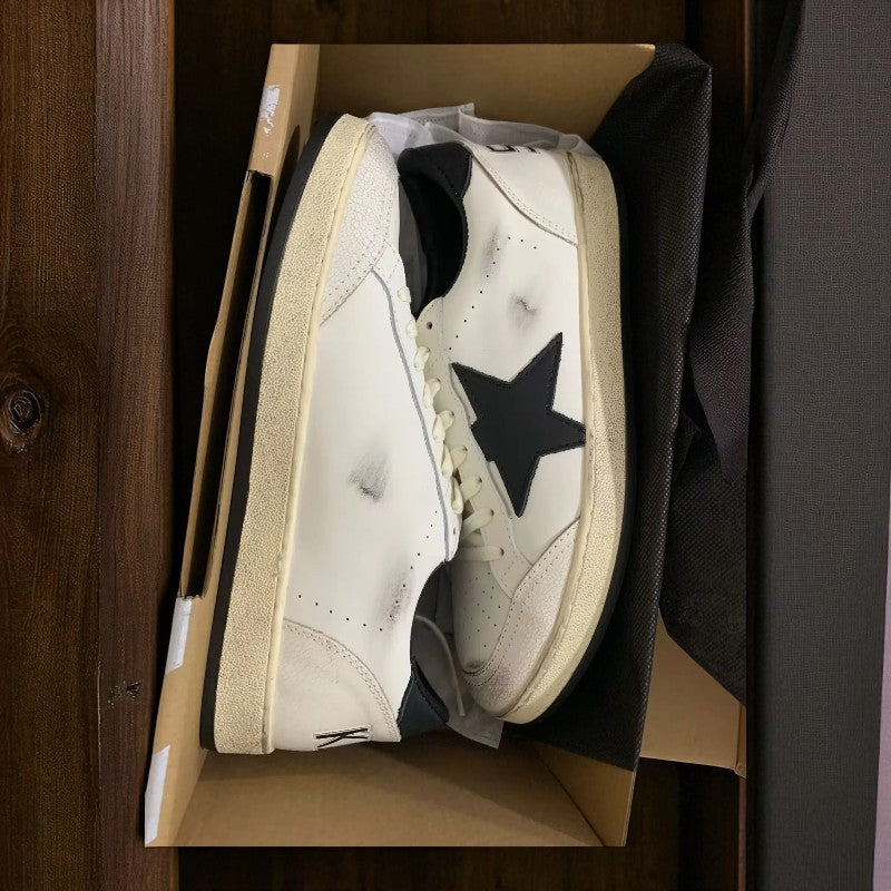 Women's Ball Star sneakers in black suede with a white leather star and black leather heel tab - Best Reps Website 2025