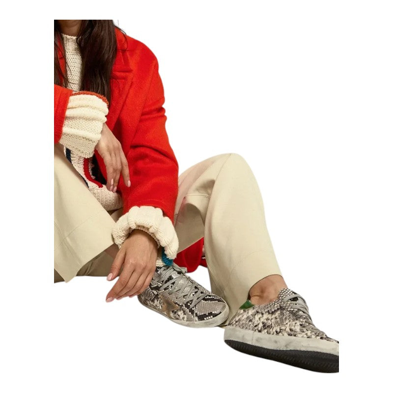 The Super-Star LTD sneakers feature a snake-print leather upper paired with a green laminated leather heel tab - Best Reps Website 2025