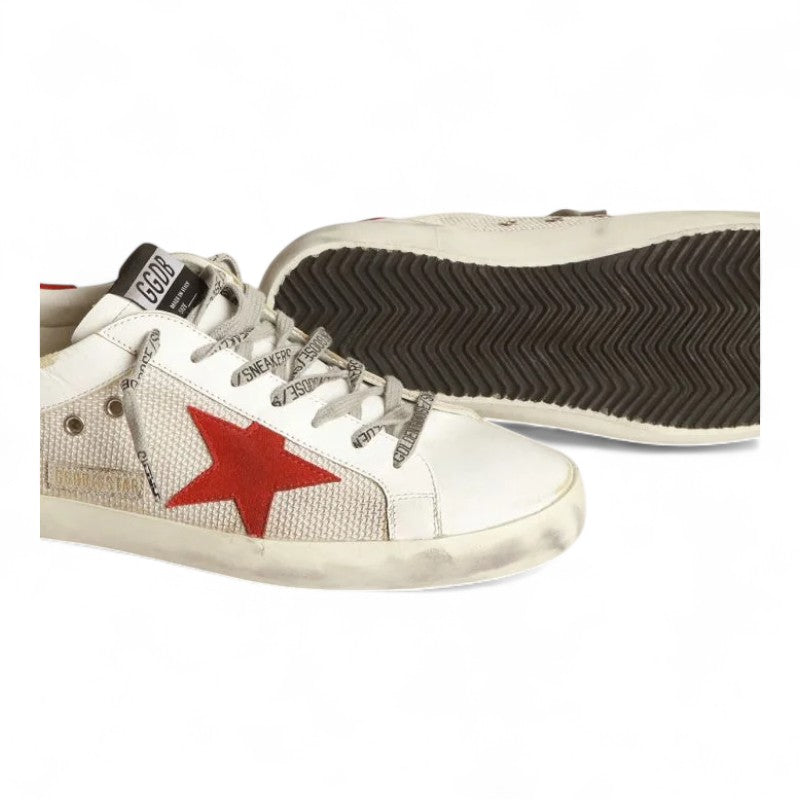 The White Super-Star sneakers in leather with a red star - Best Reps Website 2025