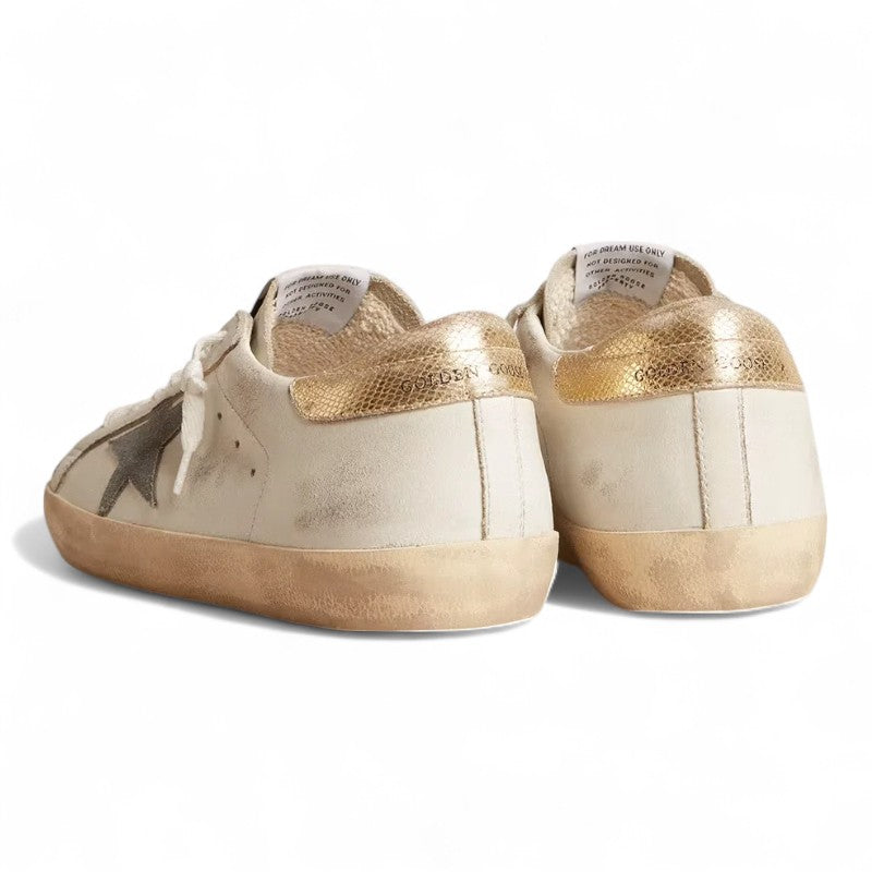Super-Star sneakers with a suede star and platinum snake-print leather heel tab - Best Reps Website 2025