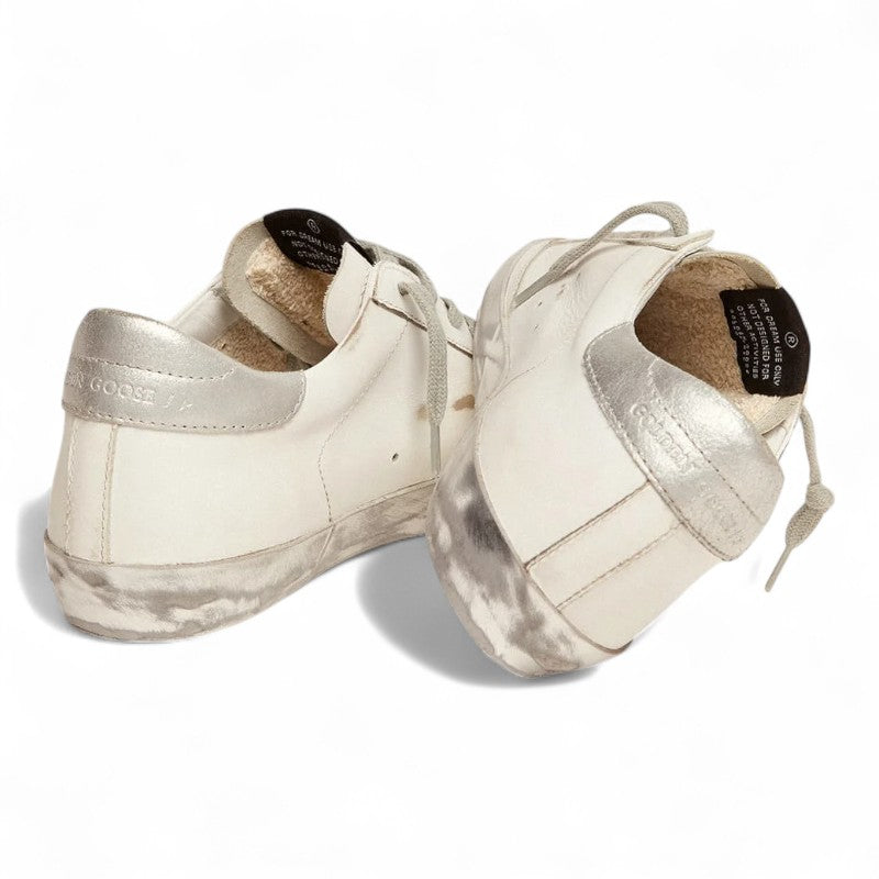 Super-Star sneakers with silver sparkle foxing and metal stud lettering