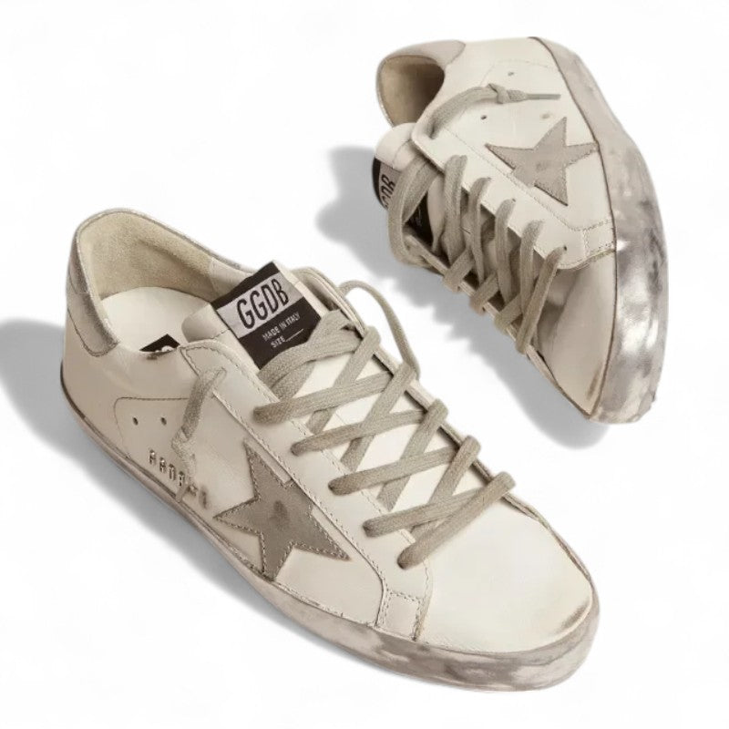 Super-Star sneakers with silver sparkle foxing and metal stud lettering - Best Reps Website 2025